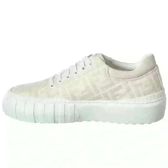 FENDI FF Canvas platform Sneakers - Picture 2 of 4